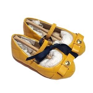 Janie and Jack yellow many jane ballet flats toddler girls size 5